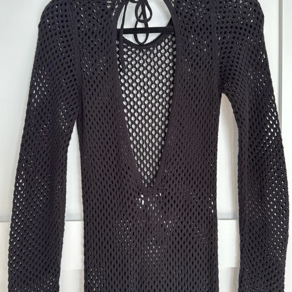 ASOS Design lightweight knit long sleeve maxi beach coverup - Picture 3 of 5